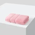 Pink pure cotton folded square hand towel, soft plain weave daily home bathroom use. - Sakura Pink