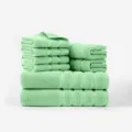 Green cotton 8-piece towel set with 2 bath towels, 2 hand towels, 4 washcloths. - Mint Green / 140x70x2 Pcs, 72x34x2 Pcs, 34x34x4 Pcs