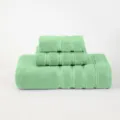 Set di asciugamani in cotone verde menta 3 pezzi, telo bagno morbido e assorbente per la casa. - Verde menta