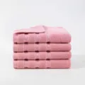 Pink cotton towel 4-pack soft plain face towel variant for daily home use bathroom essentials. - Sakura Pink