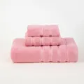 Set di 3 asciugamani in cotone rosa, morbidi teli da bagno per uso domestico e regali. - rosa ciliegia