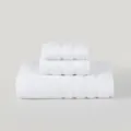 Set di asciugamani bianchi in puro cotone da 3 pezzi con telo doccia e asciugamano bagno - Bianco puro