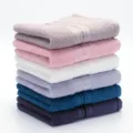 Premium 100% cotton solid color bath towels stack soft and absorbent hotel quality set - Multicolor