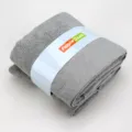 Ensemble de serviettes de bain en jacquard de coton gris, doux absorbant avec bordure élégante. - Vert bambou foncé : 1 drap de bain et 2 serviettes