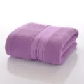 Effen katoenen badhanddoek, zachte badstof met elegante strepen voor dagelijks gebruik en hotel. - Wisteria Paars
