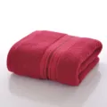 Rozerood 100% katoen badhanddoek, zacht absorberend hotelstijl effen handdoek voor dagelijks - Bordeauxrood