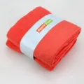 Serviette de Bain Jacquard en Coton Corail Unie Douce Absorbante Textile Maison - Rouge orangé : 1 serviette de bain et 2 serviettes de toilette
