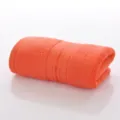 Solid Orange Cotton Towel Folded Roll Soft Absorbent Bath Towel Variant Design Option - Orange Red