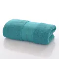 Teal Cotton Towel Soft Absorbent Rolled Bath Face Towel Plain Color Hotel Gift Supply - Azure