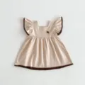 Summer baby girl dress cute flutter sleeve toddler princess dress casual infant wear detail - Light Apricot Skirt