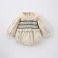 Neonato bambina tutina manica lunga grazioso colletto bambola pizzo primavera - 73cm / Tutine albicocca