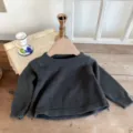 Pull en tricot gris foncé pour bébé, pull chaud à manches longues pour tout-petits automne. - 66cm / Gris Chiné Foncé