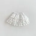 Jupette à volants brodés blanche pour tout-petit style princesse douce jupe d'été en coton - 73 / Blanc