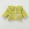 Baby quilted jacket winter infant cute ruffles padded coat toddler warm outerwear green clothes - 73cm / Green