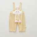 Cute baby overall detail, yellow jumpsuit with lovely bunny cloud applique and soft dangling legs. - 66cm / Bottoms / Khaki Overalls