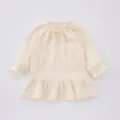 Baby girls long sleeve dress cute bow tie cream infant toddler apparel spring outfit - 80cm / Dresses / Apricot Skirt