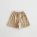 Infant toddler casual linen shorts detail view, soft breathable fabric with elastic waist. - 66cm / Bottoms