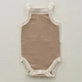 Monito de algodón para recién nacido, body de verano beige para bebé, chaleco sin mangas. - Gris oscuro