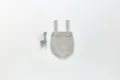 Details of grey knitted baby romper, soft texture, wooden button accents, flat lay scene. - 66cm / Light Gray