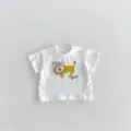 Cute infant baby short sleeve t-shirt summer toddler top white casual clothing. - 66cm / White