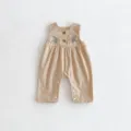 Cute infant baby girl sleeveless embroidered romper crawler cotton jumpsuit spring autumn clothing - 66cm / Bottoms