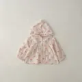 Infant baby girl lightweight summer sun protection cardigan detail, cute cherry print design. - 66cm / Floral