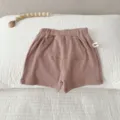 Toddler cotton waffle knit solid color shorts baby casual summer bottoms comfortable cute - 66cm / Bottoms / Dark Pink