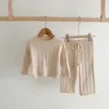 Babies Zopfmuster Pullover und Hose Set, beige Kleinkind Zweiteiler für Herbst Frühling. - 66 / Aprikose
