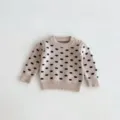 Infant baby dot knit sweater autumn soft cotton long sleeve crewneck pullover top - 66cm / Tops
