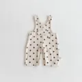 Infant baby polka dot jumpsuit cute beige newborn casual romper overalls for little girls toddler - 66cm / Khaki Overalls