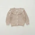 Baby knit cardigan long sleeve toddler sweater infant cute buttoned knitwear outerwear - 100 / Apricot
