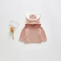 Cute pink baby knitted sweater with adorable bunny ears hood long sleeve toddler pullover top - 100cm / Tops / Pink