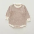 Baby knitted romper long sleeve infant clothing cute neutral autumn baby bodysuit - 66cm / Apricot