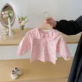 Süße Baby Mädchen Blumenmuster Langarm Bluse Kleinkind Herbst Kragen Hemd Top - 66cm / Oberteile / Hemd