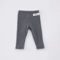 Grey ribbed baby leggings, soft cotton infant toddler pants, comfortable everyday kids wear. - 66cm / Dark Gray