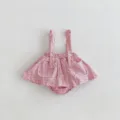 Adorable bebé niña con estampado floral tirantes mameluco vestido ropa linda para bebé - 66cm / Rosa