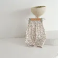 Infant summer floral anti-mosquito pants, cute casual baby trousers with elastic waist. - Bottoms / White Floral / 66cm