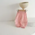 Baby floral print anti-mosquito pants, pink cute summer casual trousers for toddlers. - Bottoms / Pink Floral / 66cm