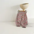 Summer baby floral anti-mosquito pants, lightweight breathable cotton toddler bloomers. - Red Floral