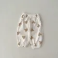 Infant gauze anti-mosquito pants cute bear print breathable baby cotton trousers detail - 73cm / Bottoms / Bear Print Trousers