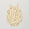 Bebé mameluco floral, tierno body de verano con tirantes para niñas, diseño ligero. - Floral