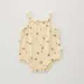 Summer baby girl cotton strap bodysuit with cute plant fruit print, thin and breathable. - Pear / 66cm