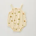 Summer baby girl cotton camisole romper cute citrus print infant bodysuit daily wear - Lemon / 80cm