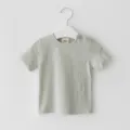Solid color breathable short sleeve infant t-shirt for baby boys and girls daily wear top - 80cm / Gray