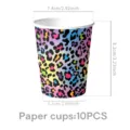 Bunte Neonschecken-Pappbecher 10Stk Packung, perfekt fur bunte Party-Tischdekorationen. - Pappbecher (10er Pack)