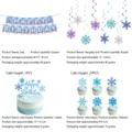 Eis Thema Schneeflocke Geburtstag Party Dekoration Banner hängende Wirbel und Tortenaufsatz - 15er Banner + 8 Spiralen + 1 Großer Topper + 24 Kleine Topper