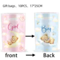 Baby Geschlecht Enthüllung Geschenktüten 10Stk 17x25cm süße Karikatur Teddybär Plastiktüten - Geschenktüten (10 Stück/Packung - 17*25CM)