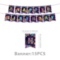 Bunte bunte Neon Leopardenmuster Geburtstagsfeier Banner Hängeflaggen mit 15 Stück Deko. - Banner (15 Stück/Packung)