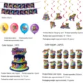 Neon Leopard Print Party Deko Set mit Geburtstag Banner Luftballons und Tortenaufsatz - 5-teiliges Set - Neon-Leopard