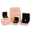 Europese stijl achthoekige roze sieradendoos set voor ring ketting cadeau verpakking - Ringdoos / Roze